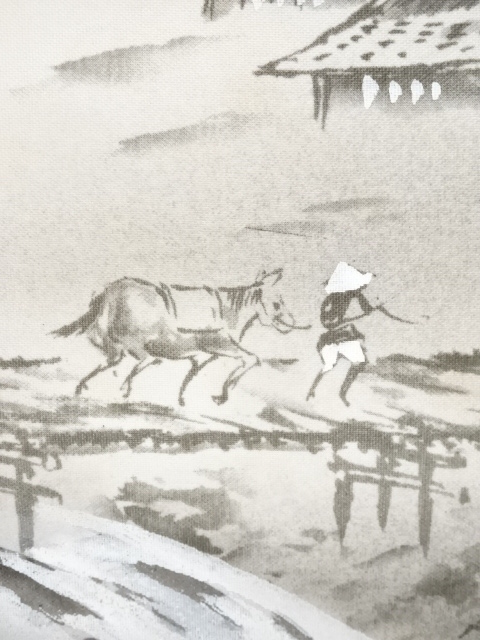 道具 ] - 道具 大雪筆 水墨山水 肉筆絹本掛軸 | ネットショップ圭